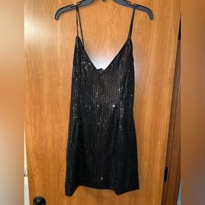 Black Mini Sequin Dress